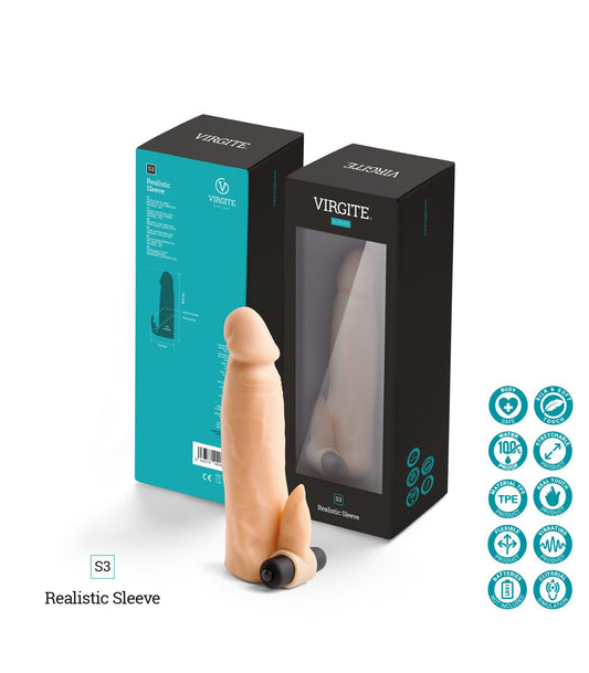 FUNDA PENE REALÍSTICA S3 FLESH 16'2 CM CON VIBRACIÓN