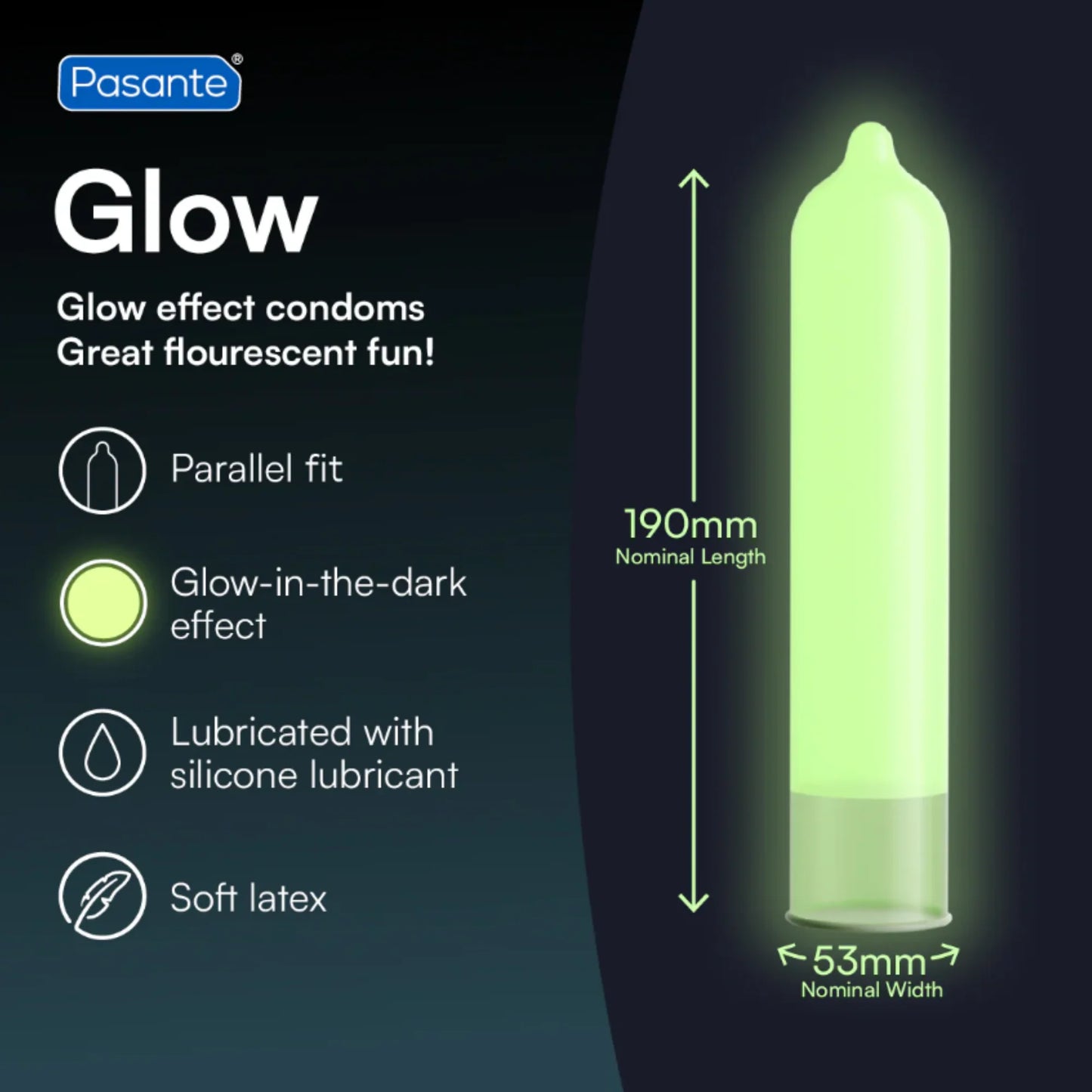 PASANTE GLOW CONDOM 12 UND
