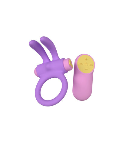 PARTY COLOR TOY VIBRATING RING RINY W/ REMOTE LILAC SILICONE USB