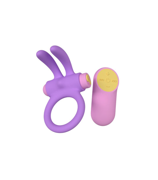 PARTY COLOR TOY ANILLO VIBRADOR RINY C/ MANDO SILICONA LILA USB