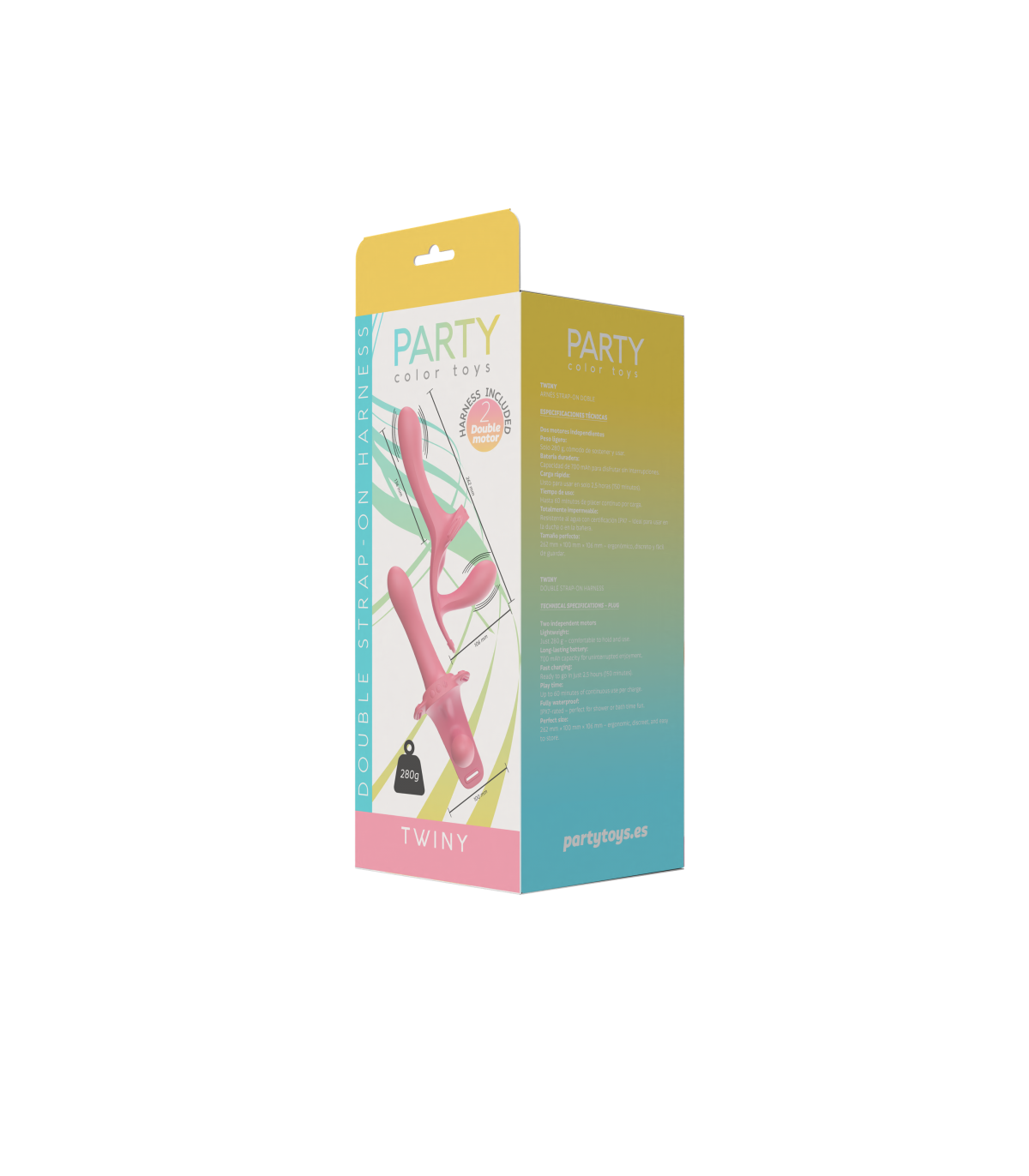 ARNÉS TWINY STRAP-ON DOBLE VIBR SILICONA LÍQUIDA USB