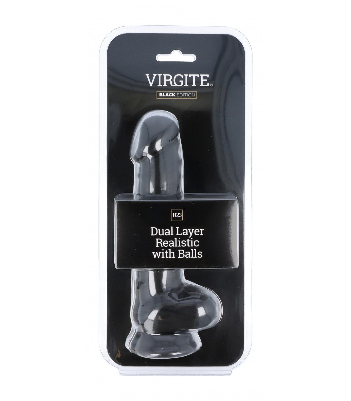 DILDO REALISTA DOBLE DENSIDAD CON TESTÍCULOS 20 CM (NEGRO)