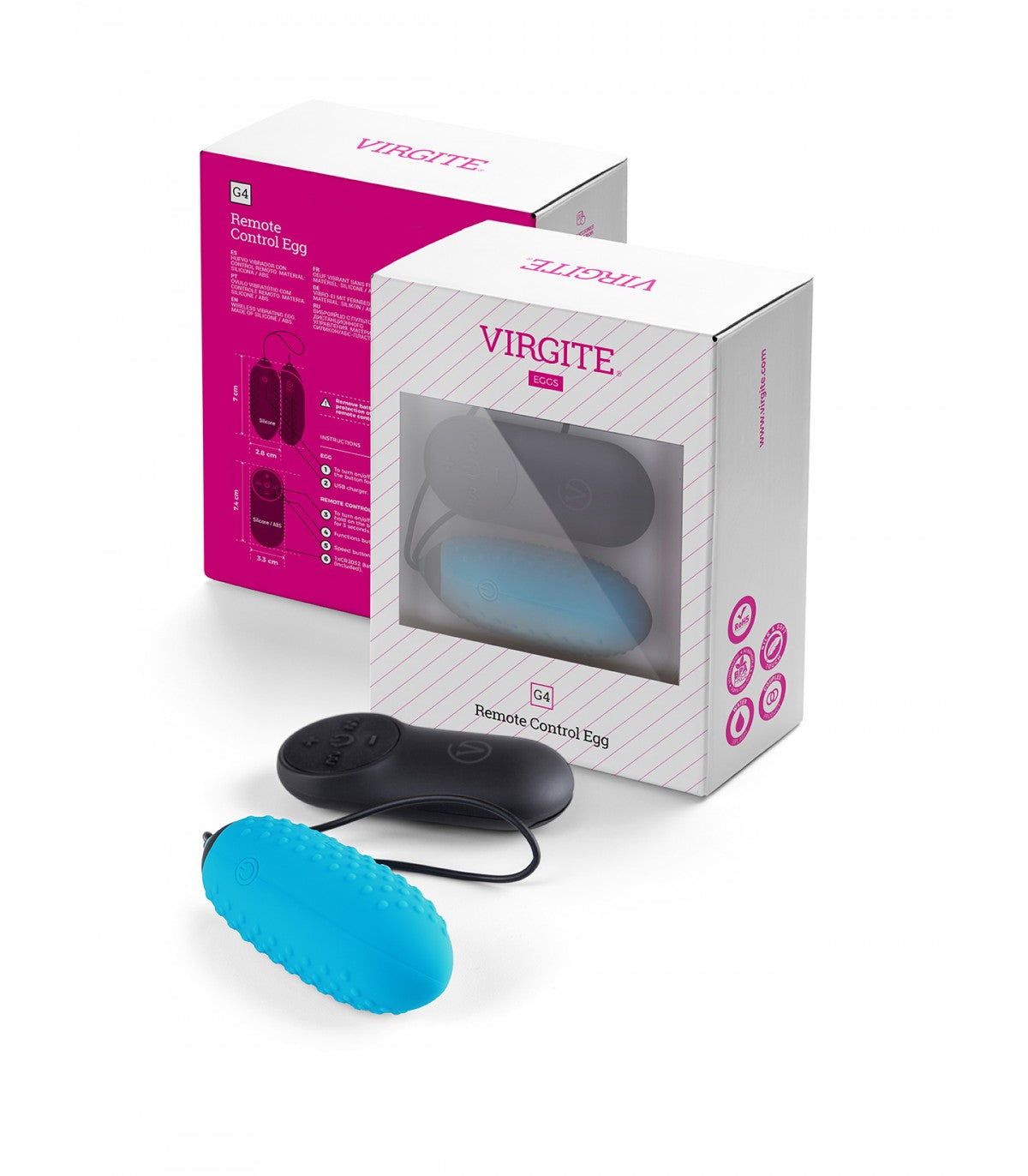 VIRGITE HUEVO VIBRADOR G4 RECARGABLE ROSA