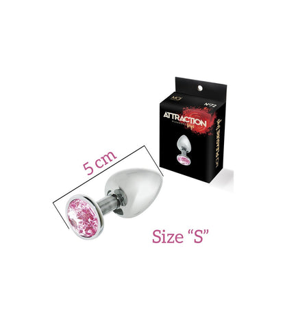 MAI PLUG METÁLICO CON PIEDRA ROSA S