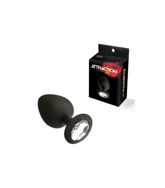 MAI PLUG SILICONA CON PIEDRA M NEGRO