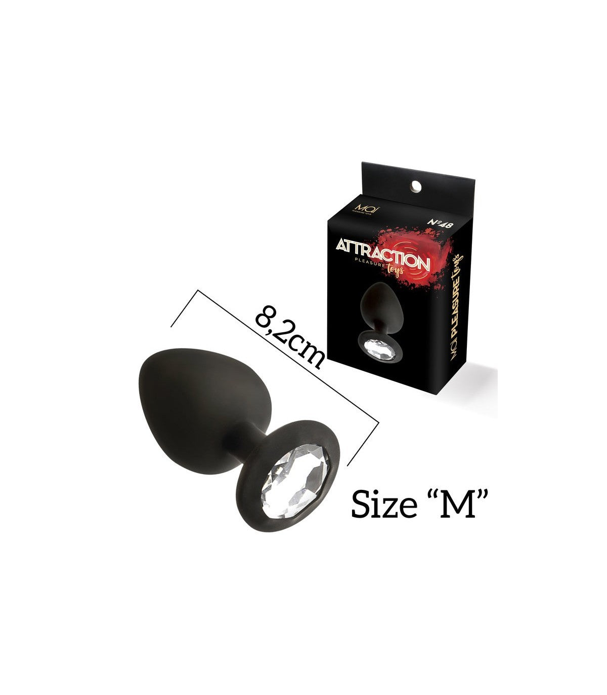 MAI PLUG SILICONA CON PIEDRA M NEGRO