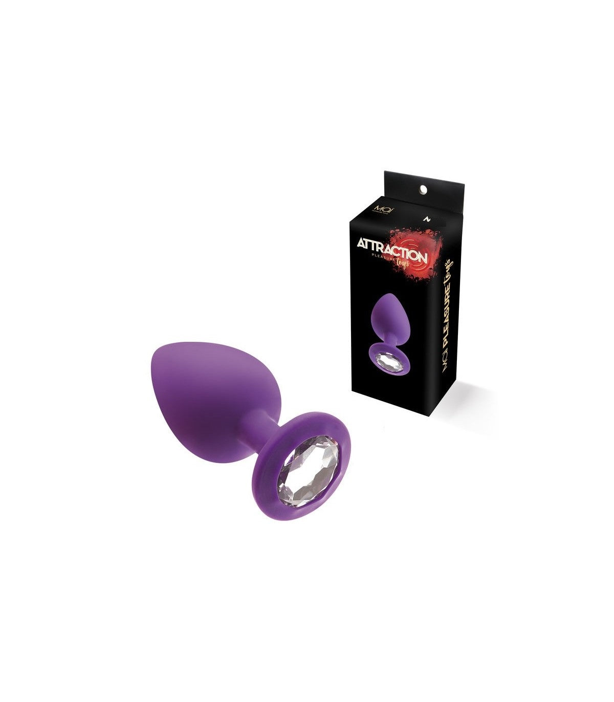 SILICONE BUTT PLUG WITH LILAC JEWEL