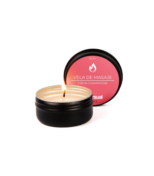 VELA DE MASAJE FRESA Y CHAMPAGNE 30 ML